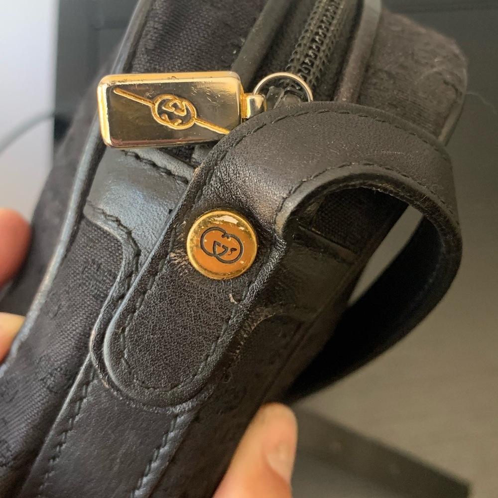 Authentic Black Classic Vintage GUCCI 70s Crossbody- amazing condition 🇮🇹❤️med - Picture 10 of 15
